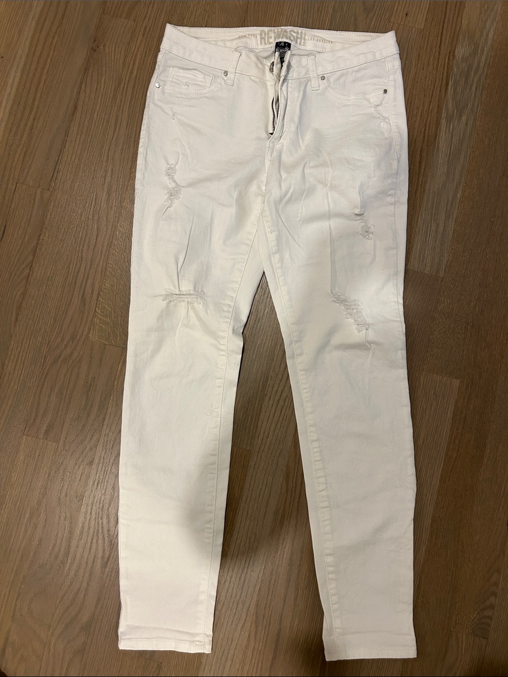 White Distressed Skinny Jeans